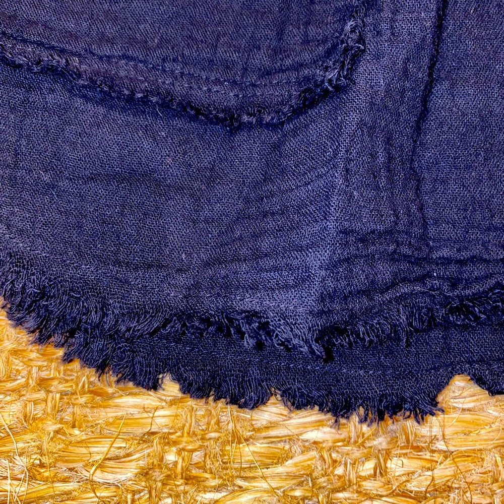 SOLD Tina Jo 100% Cotton Black Raw Edge Shorts - Picture 4 of 5